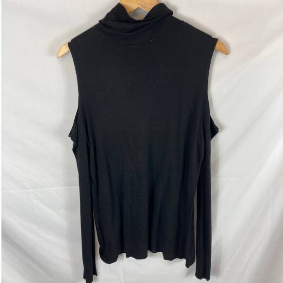 NWT T Tahari Flynn Cold Shoulder Sweater Black Size XL - Picture 6 of 6